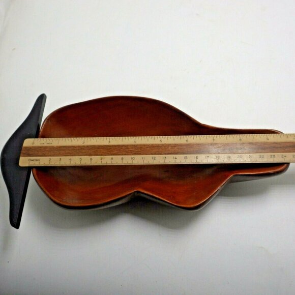 Vintage Wooden Bowl Kidney Shaped Mid Century Retro - Picture 6 of 8